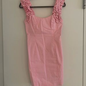 Lilly Pulitzer Pink and White Seersucker Shift